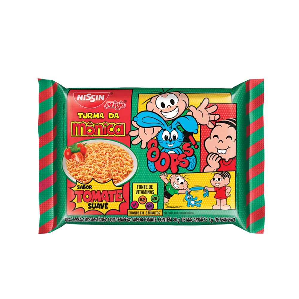 Nissin Miojo - Macarrao Instanteneo Turma da Monica Tomate 80g com 25Un