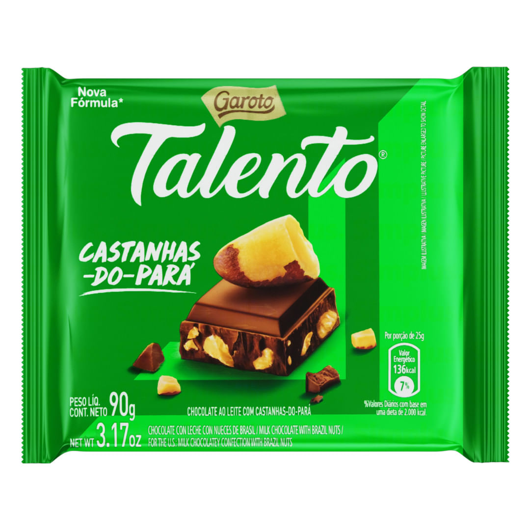Chocolate Talento Nueces de Brasil 90g