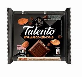 Chocolate Talento Meio Amargo Amendoas 85g